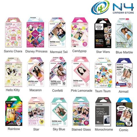 Fujifilm Instax Mini Film Instax Mini Design Film & Instax Mini Character Film (10 Pcs) | Shopee ...