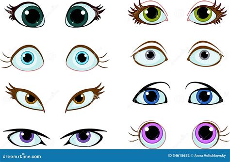 Set of cartoon eyes stock vector. Illustration of makeup - 34615652