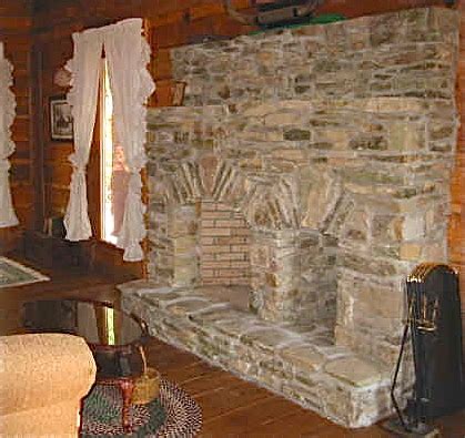 Log Cabin Fireplace with Wood Storage