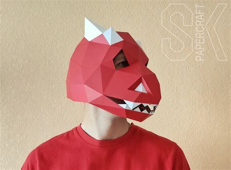 PAPERCRAFT DRAGON MASK / pdf papercraft template/ origami | Etsy