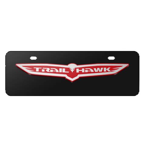 Jeep Trailhawk 3D Logo 12" x 4.25" European Look Black Half-Size ...