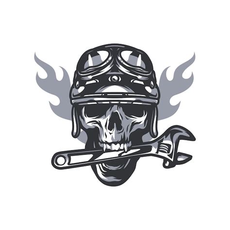 Premium Vector | Skull ghost rider road vector logo design illustration