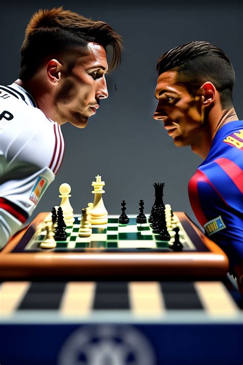 Lexica - Messi vs Ronaldo playing chess