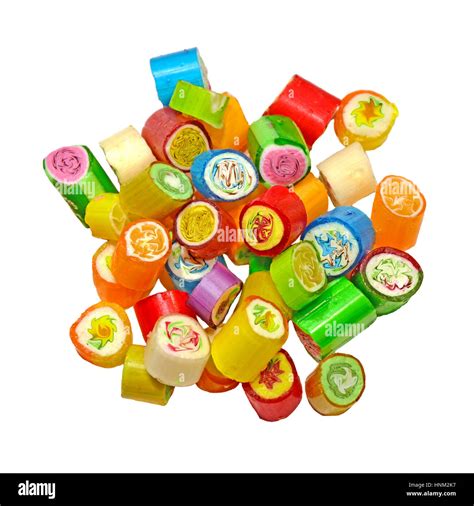 Assortment of colorful rock candy isolated on white background. Selective focus Stock Photo - Alamy