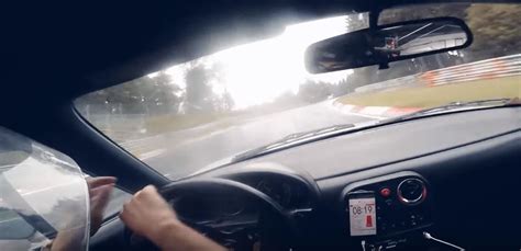 Drifting Mazda Miata Spins on Wet Nurburgring, Surprises E30 BMW M3 ...