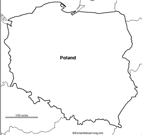 Outline Map Research Activity #1 - Poland - EnchantedLearning.com