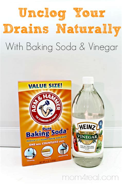 Unclog Drains Naturally with Baking Soda and Vinegar - Mom 4 Real