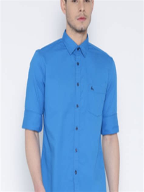 Buy Parx Men Blue Slim Fit Solid Casual Shirt - Shirts for Men 1726054 | Myntra