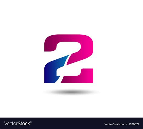 Sign number 2 logo Royalty Free Vector Image - VectorStock