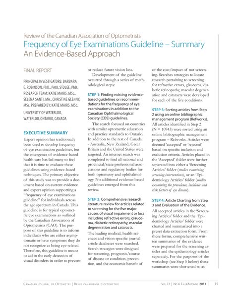 (PDF) Review of the Canadian Association of Optometrists Frequency of ...