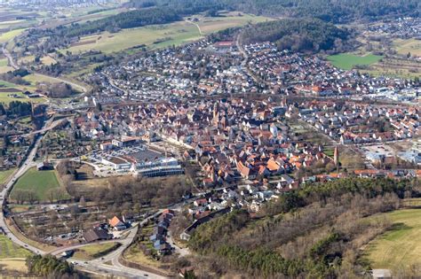 Luftbild Weil der Stadt - Gesamtübersicht und Stadtgebiet mit Außenbezirken und ...