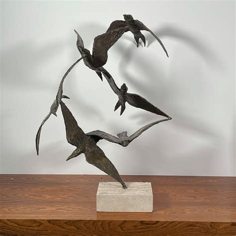 BIRDS IN FLIGHT BRONZE SCULPTURE