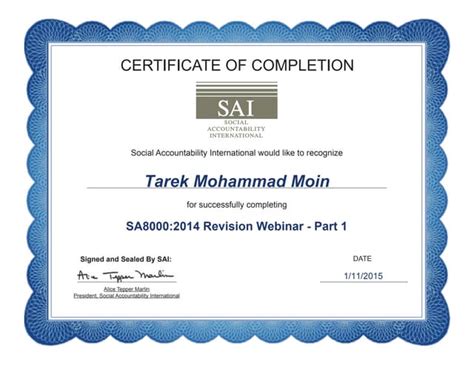 Sa8000 certification