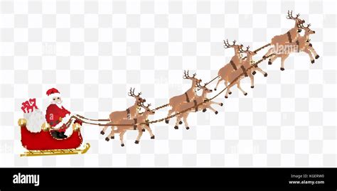 santa claus with a reindeer flying vector Stock Vector Image & Art - Alamy