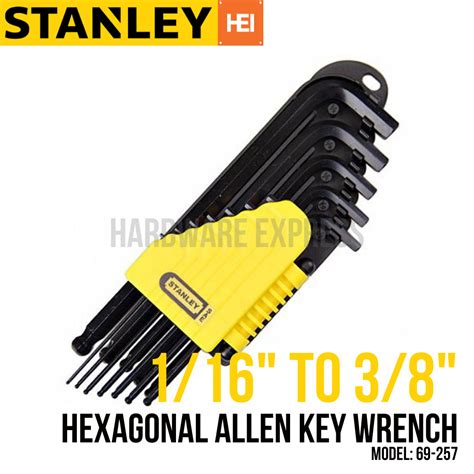 Stanley Hex Allen Key Wrench 12 Pcs. Set Long Series (69-257) 1/16 To 3 ...