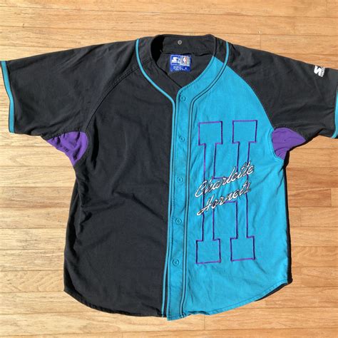 Charlotte Hornets Vintage Starter Baseball Jersey | Nba shirts, Baseball jerseys, Baseball ...