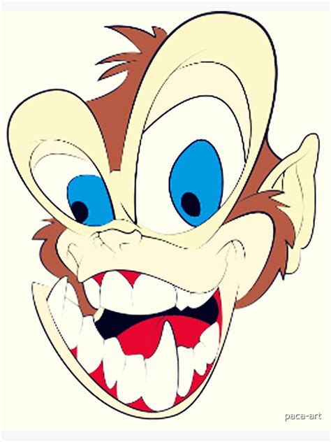 "crayze monkey with big teeth" Sticker by paca-art | Redbubble