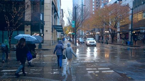 Seattle Rainy Day Walk in Downtown - YouTube