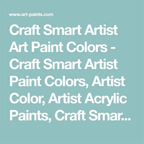 the words craft smart art paint colors are in white