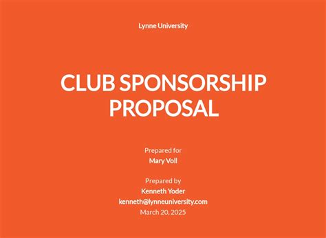 Basic Sponsorship Proposal Template - Google Docs, Word, Apple Pages | Template.net