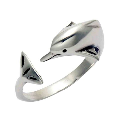 Sterling Silver Adjustable Size Dolphin Ring -- Click image for more details. (This is an Amazon ...