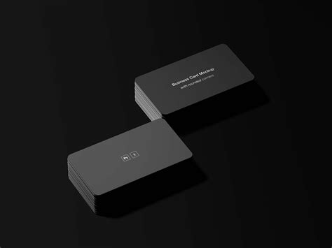 Rounded Corners Business Card Mockup (PSD)