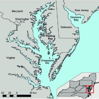 Map of the Chesapeake Bay and Fishing Bay. | Download Scientific Diagram