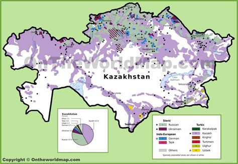 Map of ethnic groups in Kazakhstan - Ontheworldmap.com