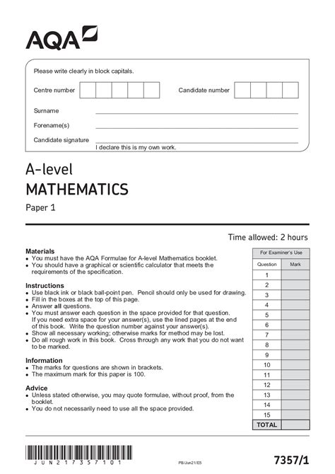 Math 1 Topics