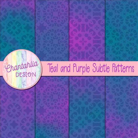 Free Teal and Purple Digital Papers with Subtle Patterns