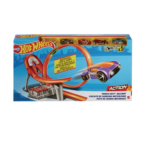 Excellence quality Hot Wheels Power Shift Raceway Track Set Loop & Jump With 5 Cars FCF18 for ...