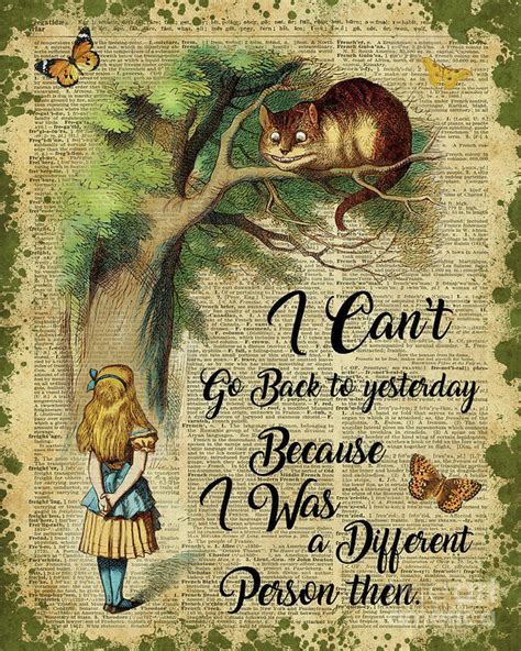 Alice in Wonderland Quote,Cheshire Cat,Vintage Dictionary Art Poster by ...