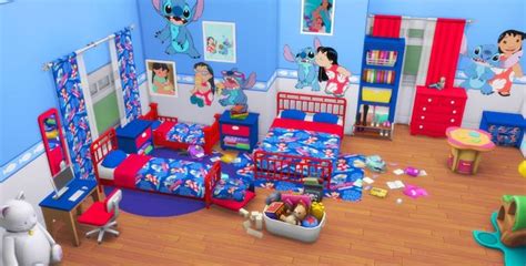 Lilo and Stitch Bedroom Set For The Sims 4 | Sims 4 toddler, Sims 4, Sims 4 bedroom