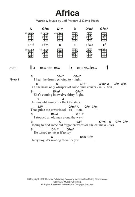 Africa Sheet Music | Toto | Ukulele