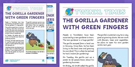 The Gorilla Gardener Newspaper Report Example (Teacher-Made)