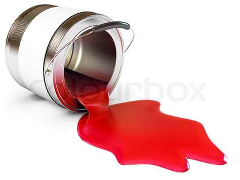 Spilled Paint Cans. Isolated on white ... | Stock image | Colourbox