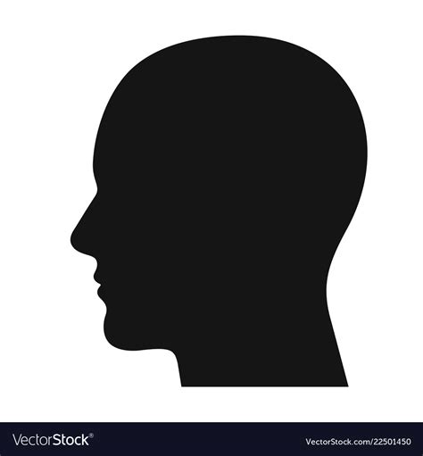 Human head profile black shadow silhouette Vector Image