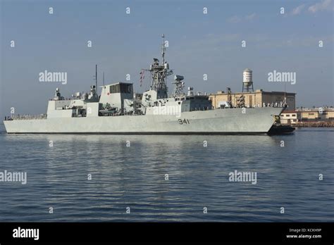 The Royal Canadian Navy Halifax-class frigate HMCS Ottawa arrives at ...