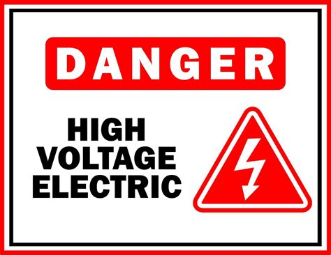 Printable Danger High Voltage Sign