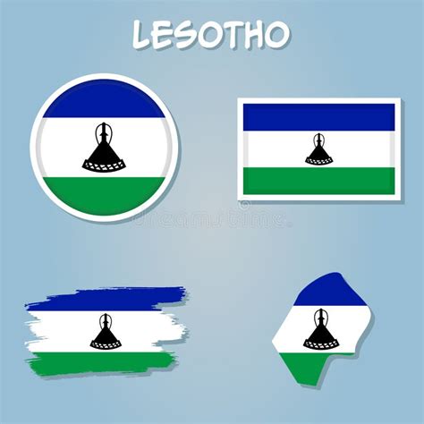 Lesotho National Flag Map Design, Illustration of Lesotho Country Flag ...