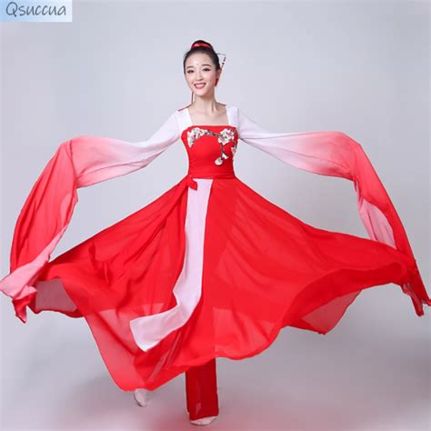 Red Chinese Han Classical Dance Women's Sleeve Swing Dance Costume | Lazada