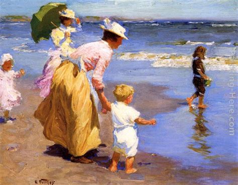 Edward Potthast At the Beach painting anysize 50% off - At the Beach painting for sale