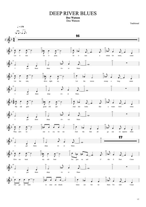 Deep River Blues Tab by Doc Watson (Guitar Pro) - Full Score | mySongBook