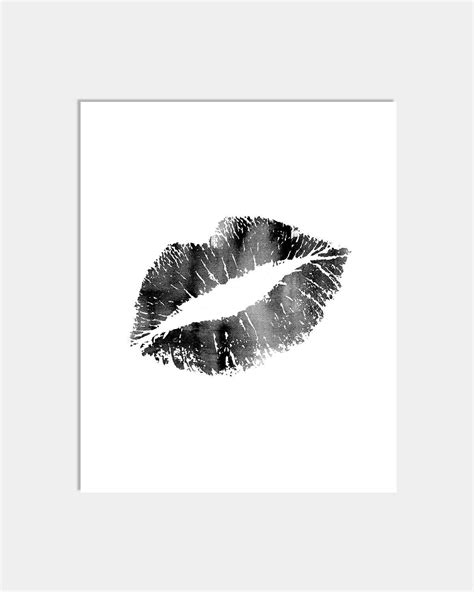 Lips Print Lips Canvas Black and White Lips Print