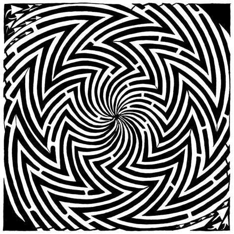 Spinning Optical Illusion Maze Drawing by Yonatan Frimer Maze Artist - Fine Art America