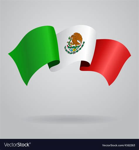 Mexican waving flag Royalty Free Vector Image - VectorStock