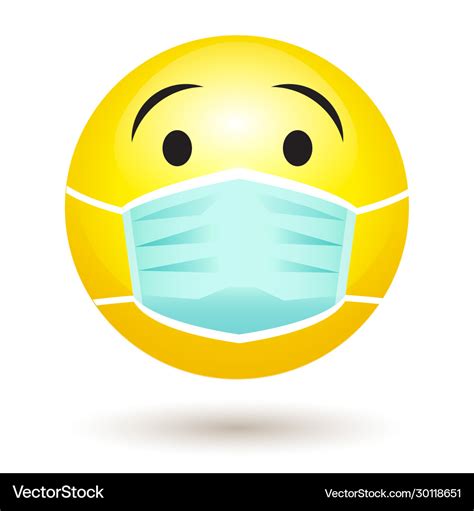 Smile emoji wearing face mask coronavirus Vector Image