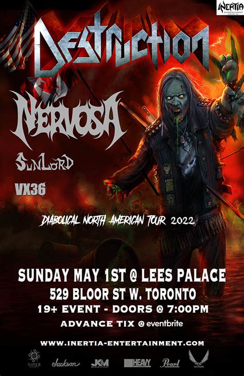 Destruction - Diabolical / 40th Anniversary North American Tour 2022 w/ Nervosa, Sunlord and ...