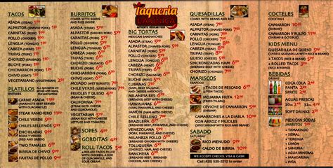 La Unica menu in Smithfield, Utah, USA