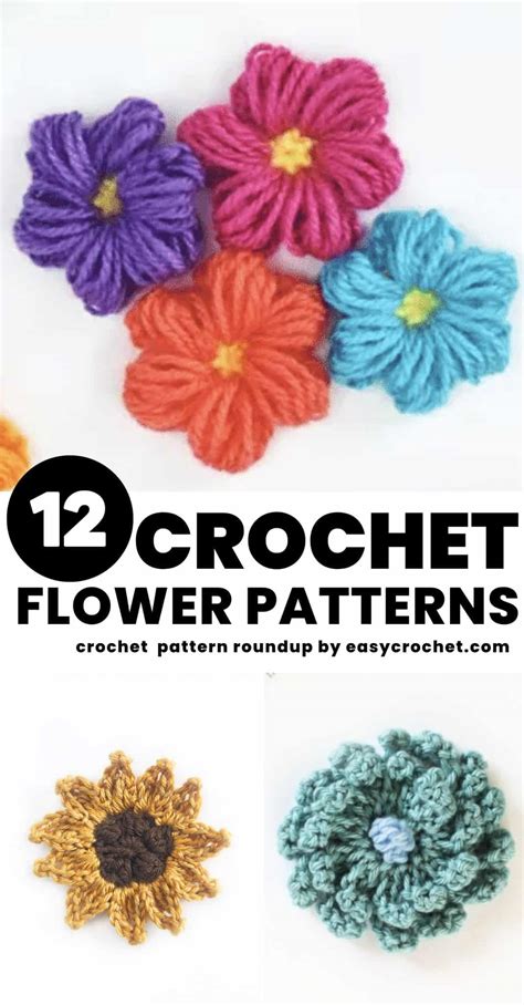 14 Free and Easy Crochet Flower Patterns For All Seasons - Easy Crochet ...